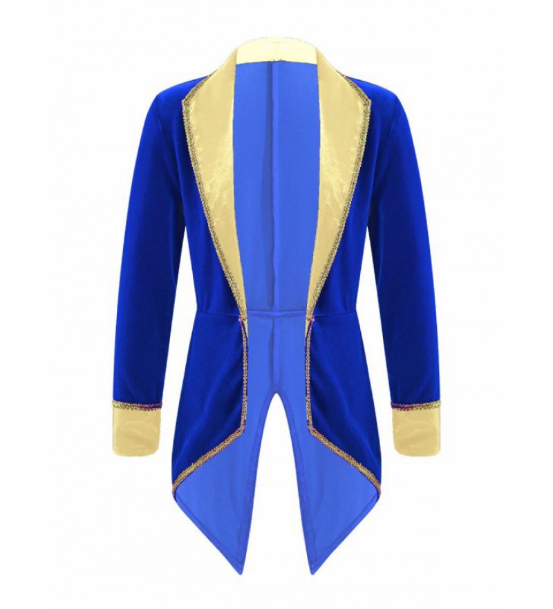 Kids Girls Party Showman Costume Lapel Collar Long Sleeves Tuxedo Coat for Role Play Performance