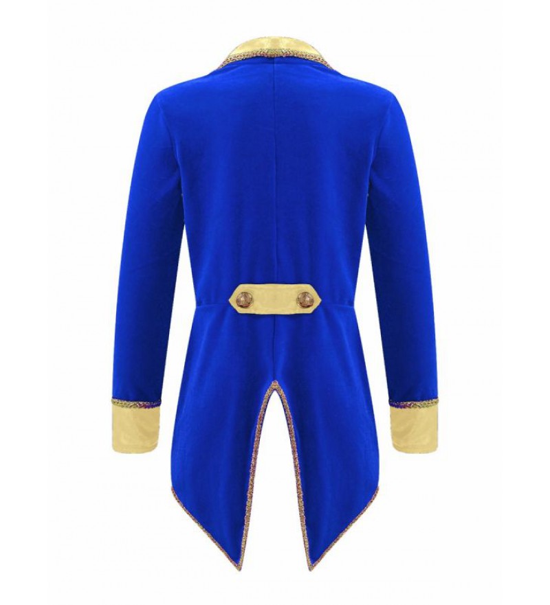 Kids Girls Party Showman Costume Lapel Collar Long Sleeves Tuxedo Coat for Role Play Performance