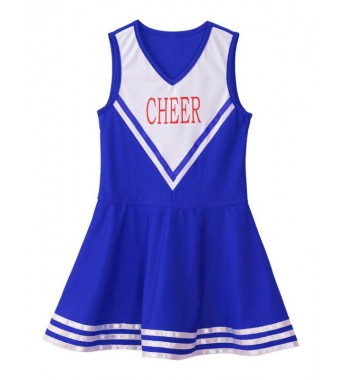 Girls Sports Cheerleading Dance Dress Sleeveless V Neck Letter Print Dress