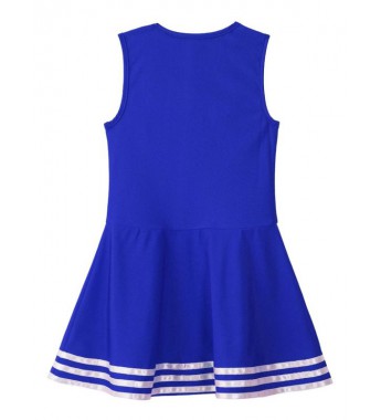 Girls Sports Cheerleading Dance Dress Sleeveless V Neck Letter Print Dress