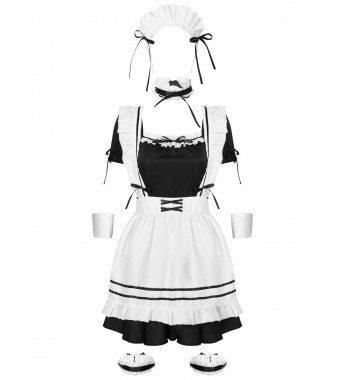 Womens Halloween Maid Cosplay Costume Set Anime Lovely Lolita Princess Dress