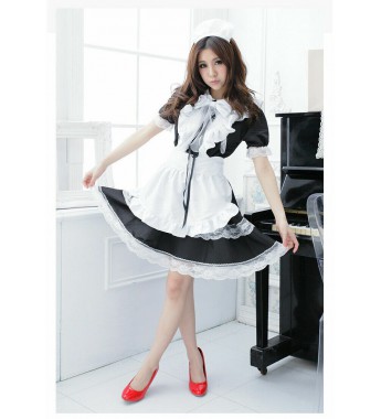 Anime Women Cafe Maid Cosplay Uniform Dress Costume Japanese Lolita