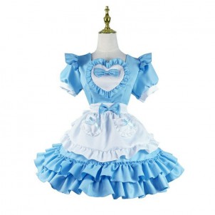 Lady Ruffle Lolita Dress Costume Waitress Maid Outfit Sweet Cosplay Sweet Dress