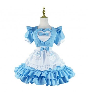 Lady Ruffle Lolita Dress Costume Waitress Maid Outfit Sweet Cosplay Sweet Dress