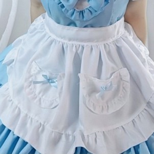 Lady Ruffle Lolita Dress Costume Waitress Maid Outfit Sweet Cosplay Sweet Dress