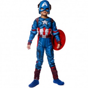 Boys Captain America Costume with Helmet and Sheild