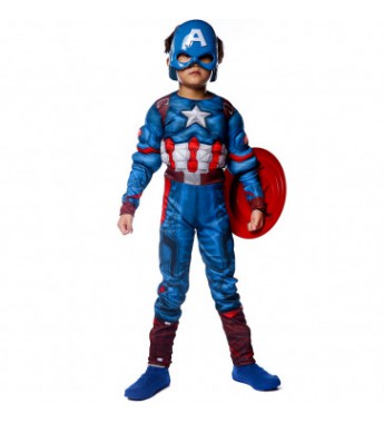 Boys Captain America Costume with Helmet and Sheild