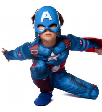 Boys Captain America Costume with Helmet and Sheild