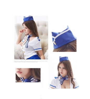 Sexy Cabin Crew Air Hostess Adult Hot Naughty Fancy Dress Costume Uniform outfit