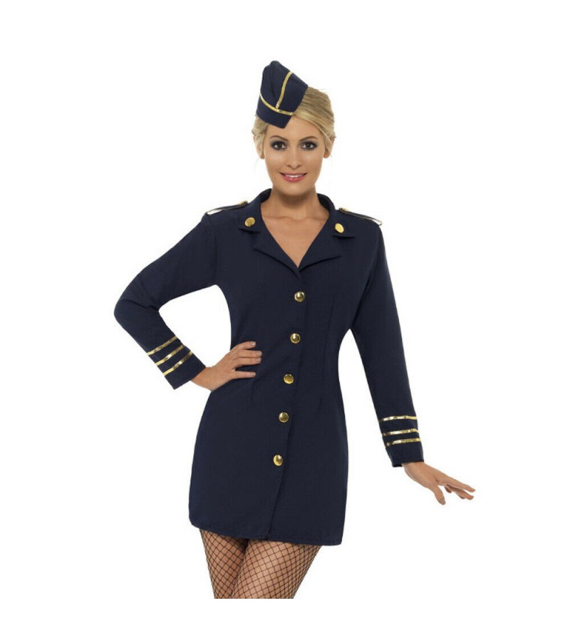 Ladies Cabin Crew Fancy Dress Uniform Costume Hostess Flight Attendant