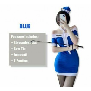 Stewardess Dress Costume Uniform Airline Hostess Flight Attendant Cosplay Outfit