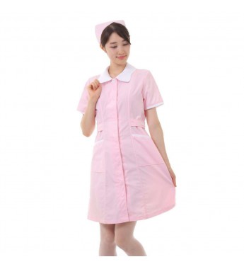 Japanese Women Nurse uniform Suit Pink Cosplay costume Set