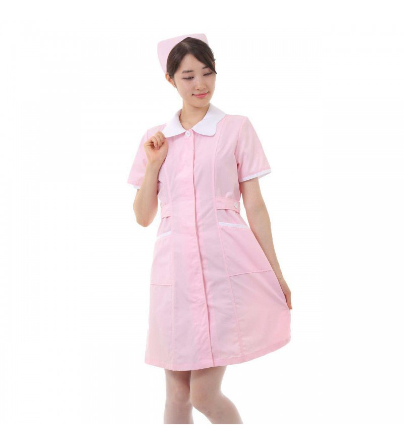 Japanese Women Nurse uniform Suit Pink Cosplay costume Set