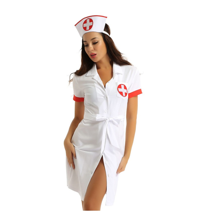 Women's Sexy Lingerie Naughty Nurse Uniform Cosplay Costume Outfits Fancy Dress