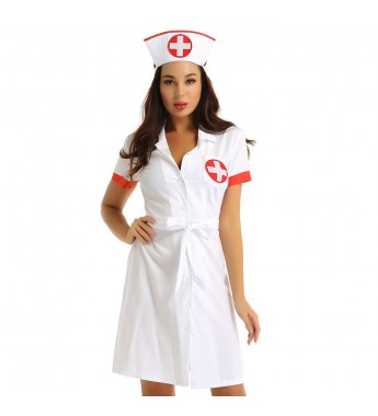 Women's Sexy Lingerie Naughty Nurse Uniform Cosplay Costume Outfits Fancy Dress