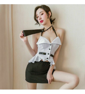 Women Sexy Secretary Teacher Uniform Lingerie Party Costume Role Play Cosplay