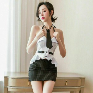 Women Sexy Secretary Teacher Uniform Lingerie Party Costume Role Play Cosplay