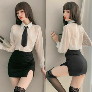 Sexy Secretary Teacher Cosplay Uniform Lingerie Theme Party Costume Role Play