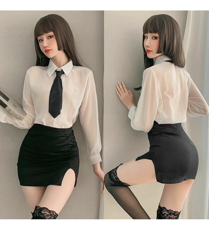 Sexy Secretary Teacher Cosplay Uniform Lingerie Theme Party Costume Role Play