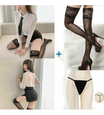 Sexy Secretary Teacher Cosplay Uniform Lingerie Theme Party Costume Role Play