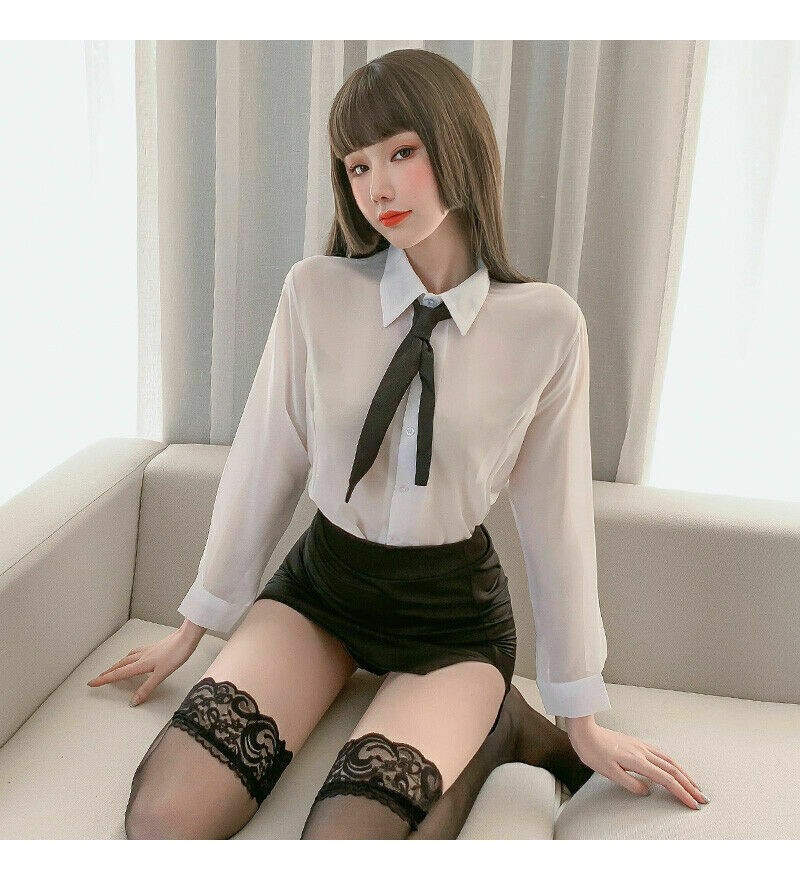 Sexy Secretary Teacher Cosplay Uniform Lingerie Theme Party Costume Role Play