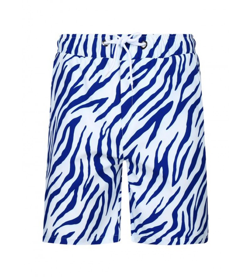 Men Quick-drying Swimming Trunks Holiday Drawstring Shorts with Pockets