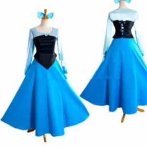 Ariel Blue Dress Costume Cosplay